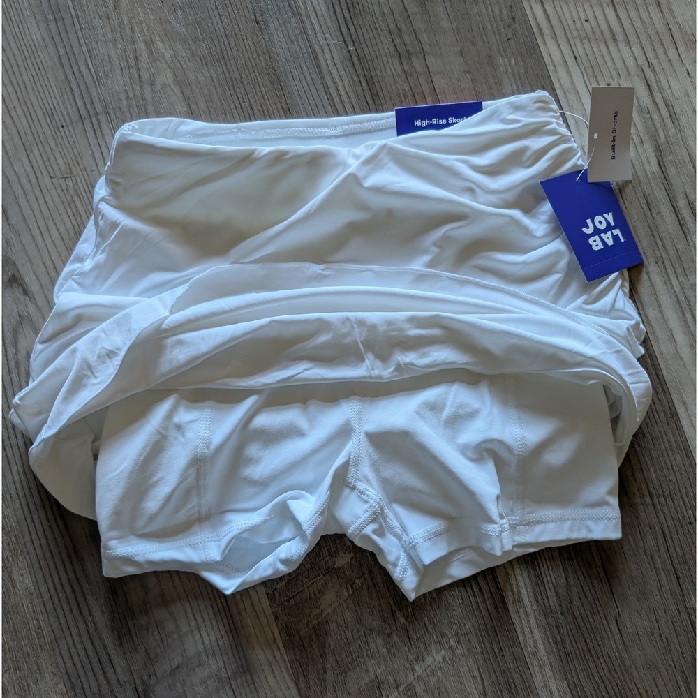 Medium JoyLab High-Rise‎ Skort Womens White NWT Built-In Shorts Ruffle Athletic - Picture 2 of 3